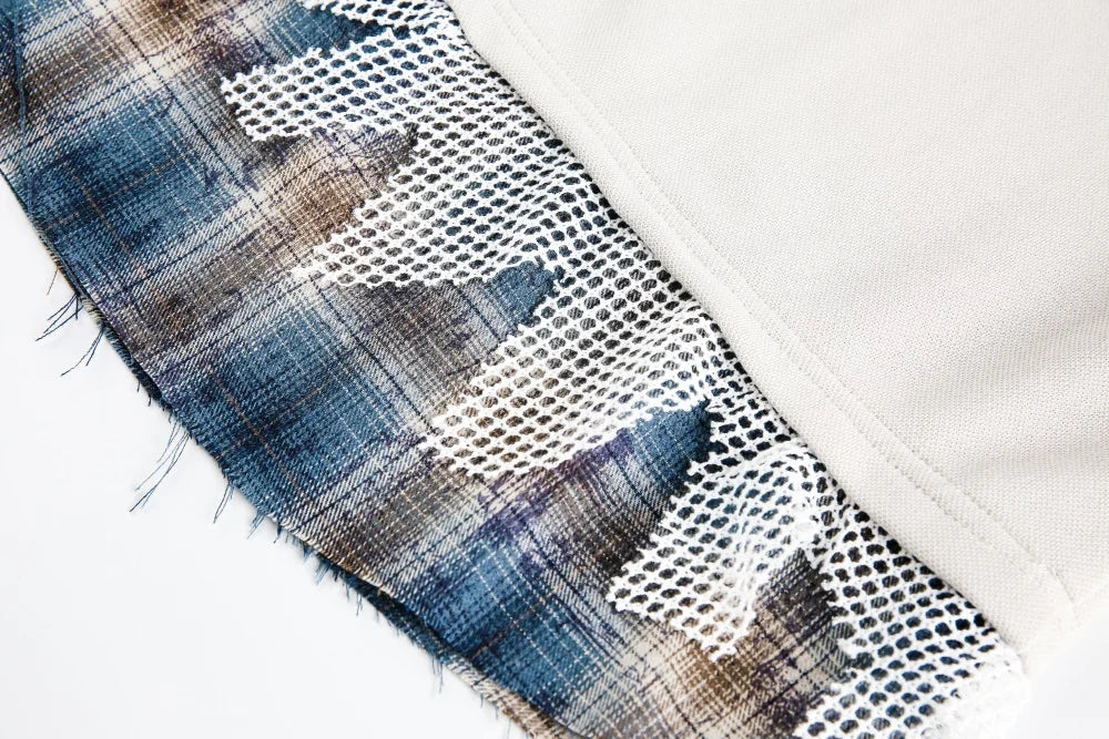 Dog Print Fake Two-Piece Men's Sweatshirt - Retro Patchwork Crew Neck - Purrfect Pet Kingdom