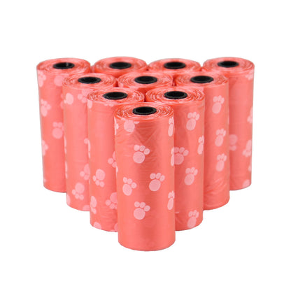 Pet Poop Bags Disposable Dog Perros Waste Bag Bulk Poop 5 Roll(75Pcs) Bags with Paw Prints Clean Pick Up Tools Pet Items - Purrfect Pet Kingdom