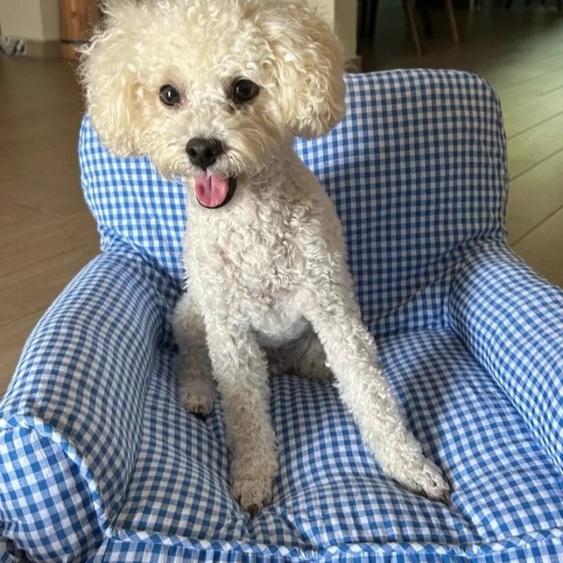 Checkered Removable Pet Sofa Bed - All-Season Cat & Dog House