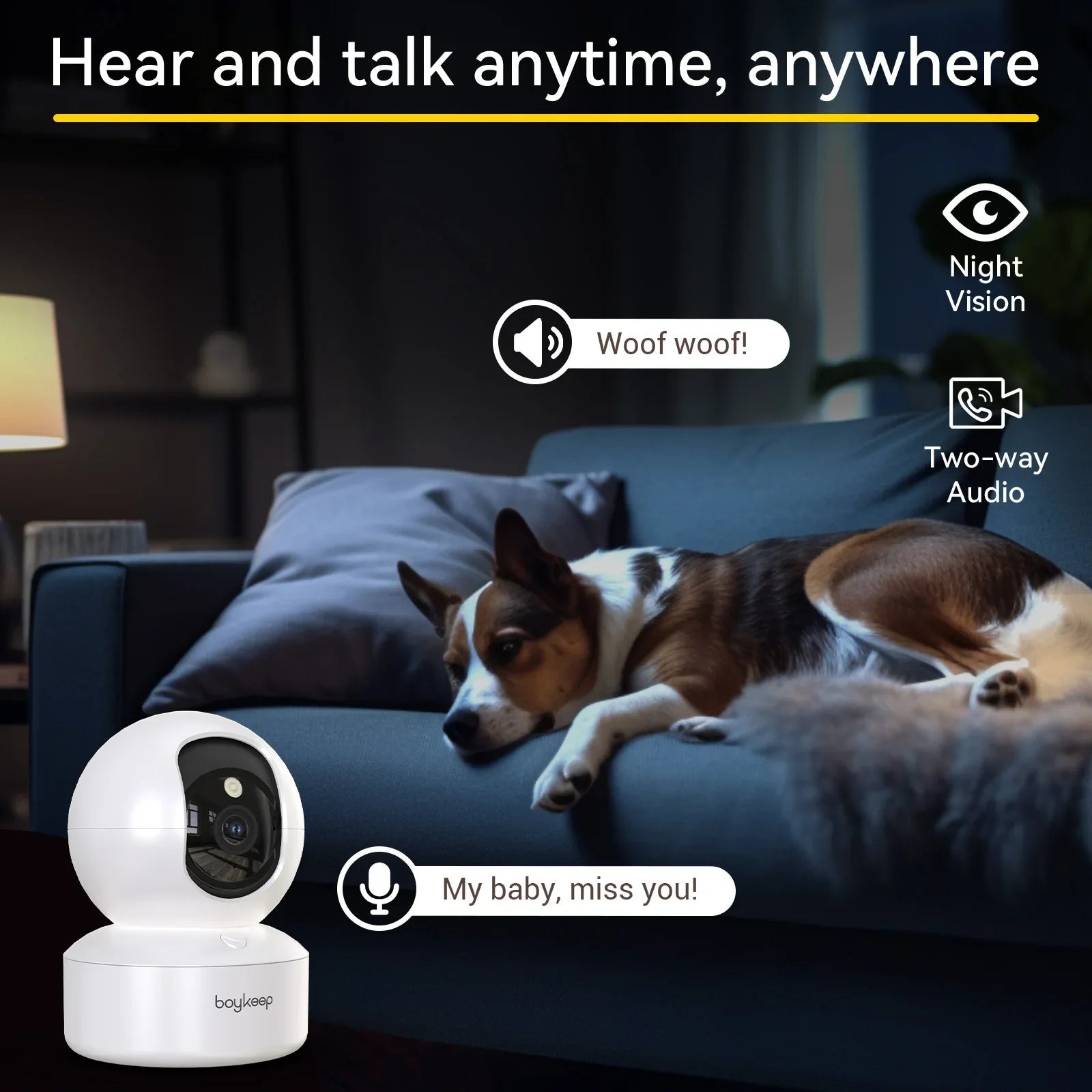 BoyKeep Smart Camera 2K WiFi Indoor Security - WTN Essentials