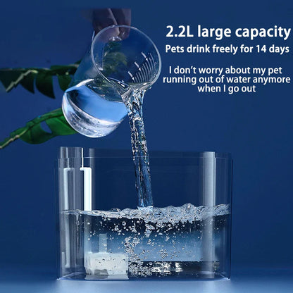 Cat Ear Pet Water Fountain — 2.2L Auto-Recirculating Filter, USB Silent Pump