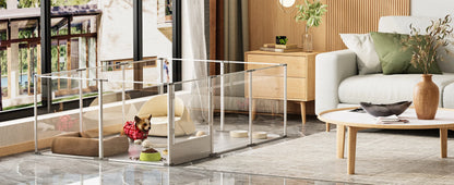 Premium Acrylic Dog Playpen - Extra Large 10-Panel Pet Enclosure