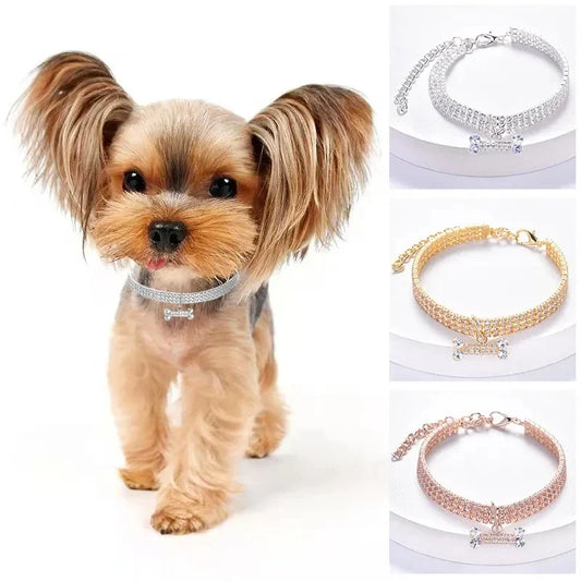 Crystal Rhinestone Pet Collar - Luxury Bling for Your Star