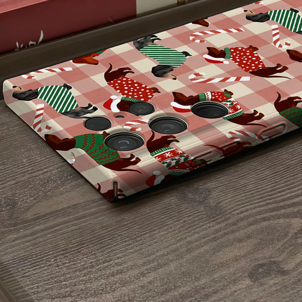 Christmas Dachshund Dog Phone Case for Samsung Galaxy S25
