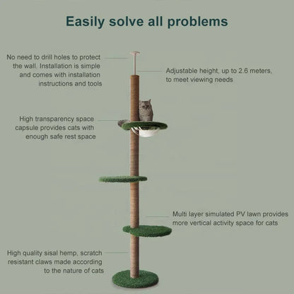 Cat Tree Floor To Ceiling Height Adjustable Tall 🐱