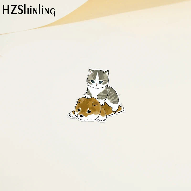 Cartoon Pet Acrylic Lapel Pin - Dogs & Cats - Purrfect Pet Kingdom