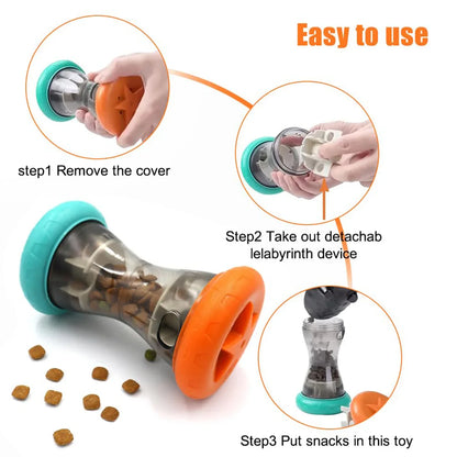 Interactive Dumbbell Treat Puzzle Toy for Dogs and Cats