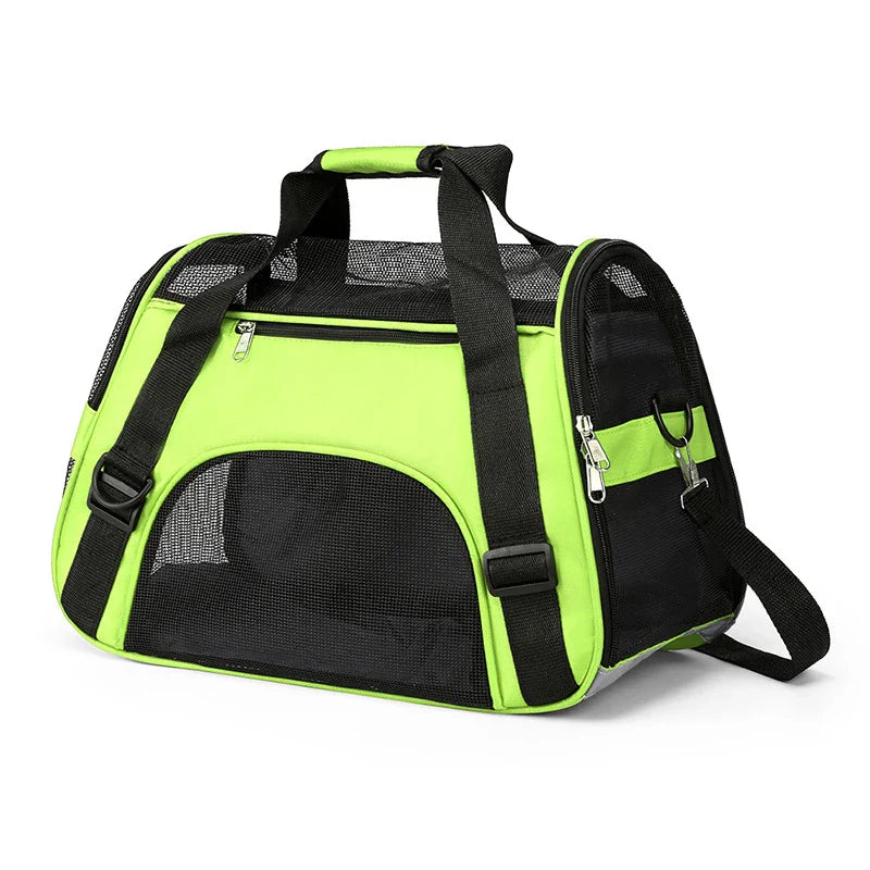 Portable Cat & Dog Carrier Bag – Foldable Breathable Travel Handbag - WTN Essentials - green - S 43x20x26cm - 14:239042421#green;5:100014066#S 43x20x26cm