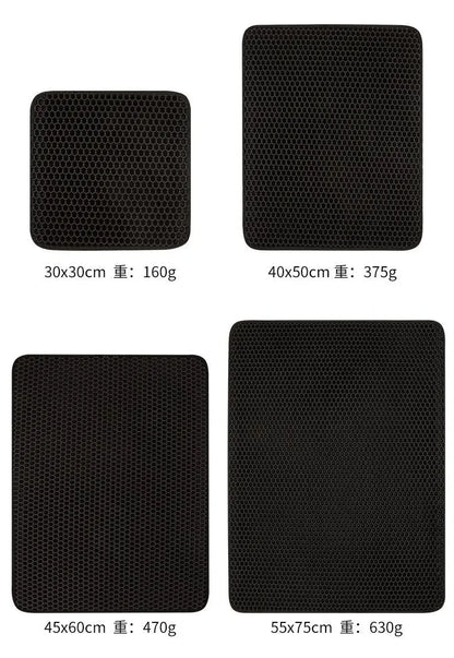 Cat Litter Mat Double Layer Waterproof - Non-Slip Washable Clean Pad with Gift