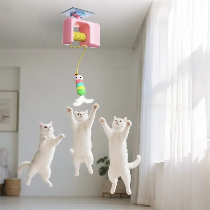 Interactive Hanging Cat Toy - Auto Caterpillar & Bird