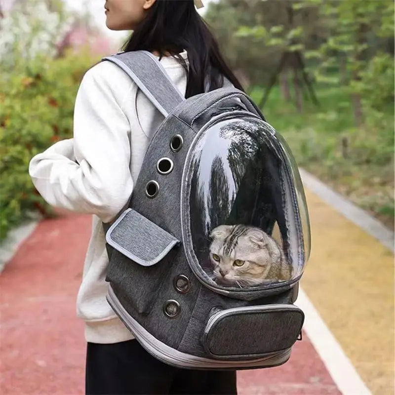 Cat Backpack Carrier Pet Bag Carrier Cat Travel Pouch Backpack Breathable Space Capsule Pet Carrier Cat Bag Pet Backpack For - Pet carrier - THRIXINE