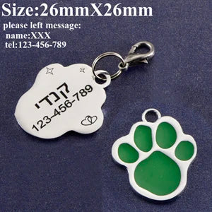 🏷️ Custom Pet ID Tag - FREE Engraving Paw Design for Ultimate Pet Safety