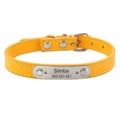 Personalized Dog Collar - Engraved ID Leather Collar