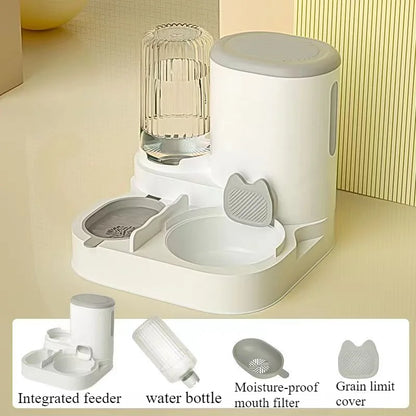 Cat Bowl Automatic Feeder - Water Dispensers Integrated Food Basin for Dogs