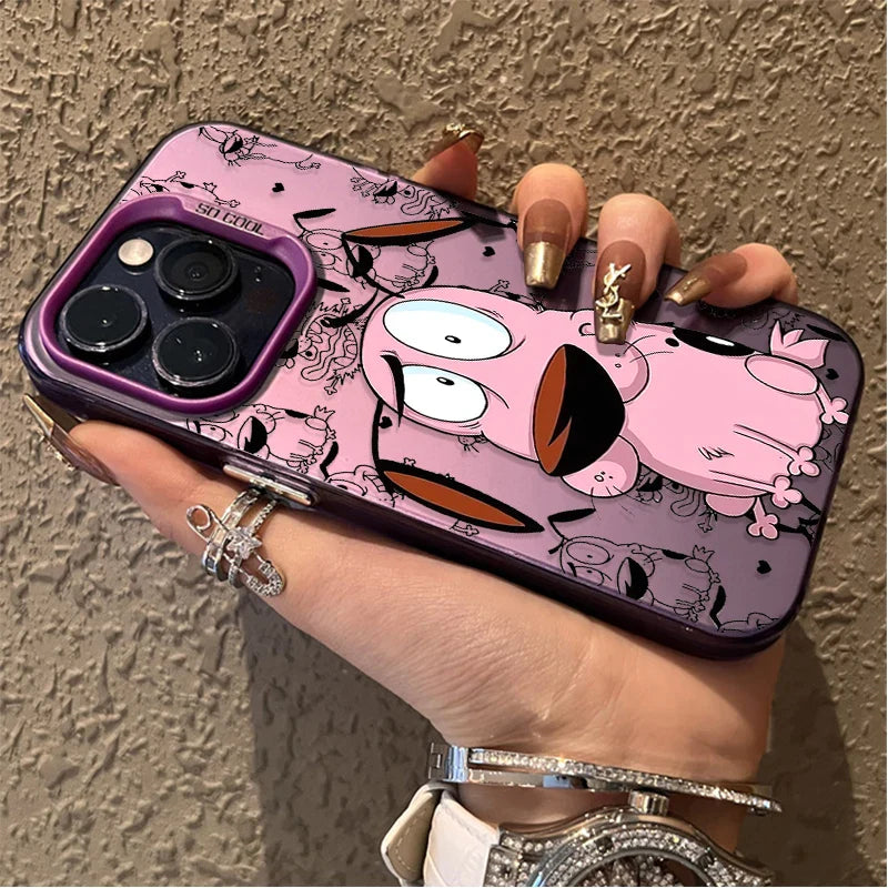 Courage Cowardly Dog Plating Case for Samsung Galaxy S24 S23