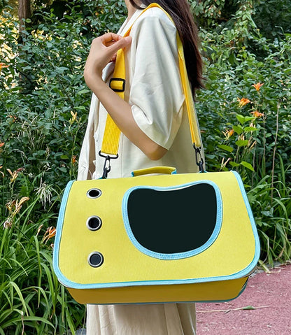 Portable Pet Carrier - Breathable Travel Comfort for Small Pets