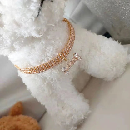 Crystal Rhinestone Pet Collar - Luxury Bling for Your Star