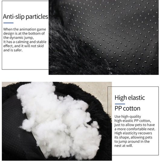 Super Soft Pet Cat Bed - Plush Donut Calm Bed Washable Sleeping Artifact