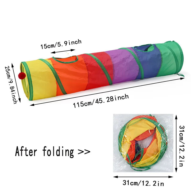 Foldable Cat Tunnel Toy – Breathable Indoor Play Tunnel for Cats - WTN Essentials