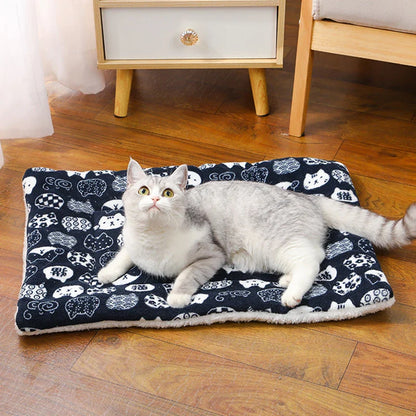 Thicken Flannel Cat Mat – Soft Winter Sleeping Cushion for