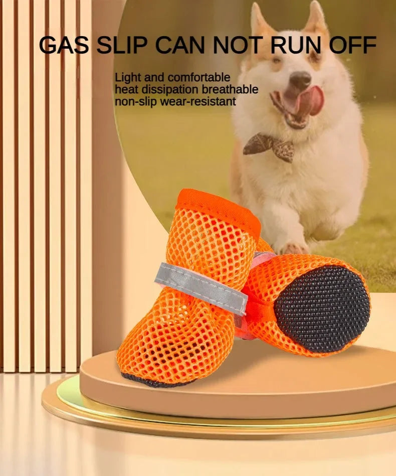 4-Piece Dog Boots Set - Wear-Resistant Protective Footwear for Small & Medium Dogs
