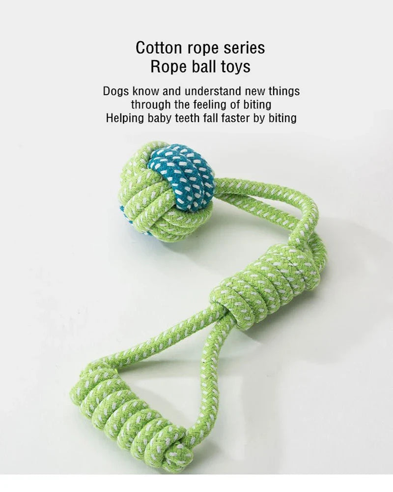 Interactive Cotton Rope Dog Toy – Mini Ball for Chewing & Cleaning - WTN Essentials