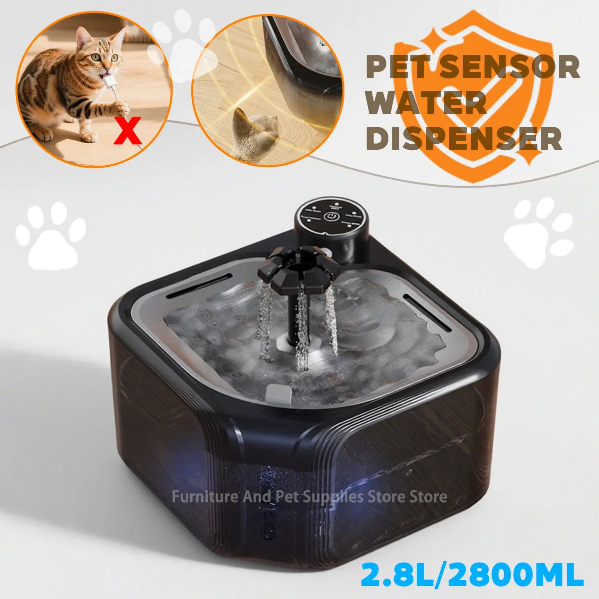 Wireless 2.8L Smart Cat Water Fountain
