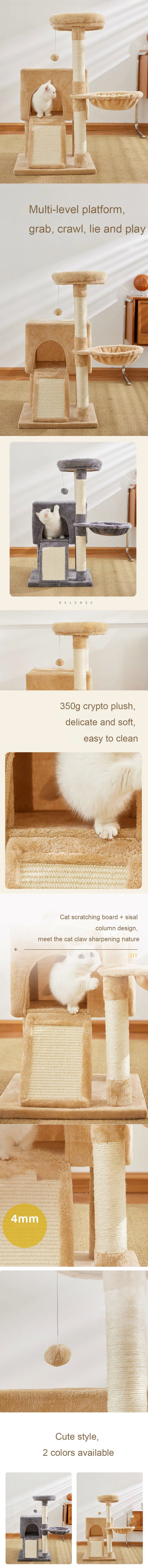 Luxury Cat Tree Double Condos Hammock Sisal Post 🐱