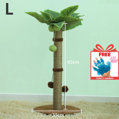 Tall Cat Scratching Post - 65cm Premium Sisal Tree with Interactive Toys