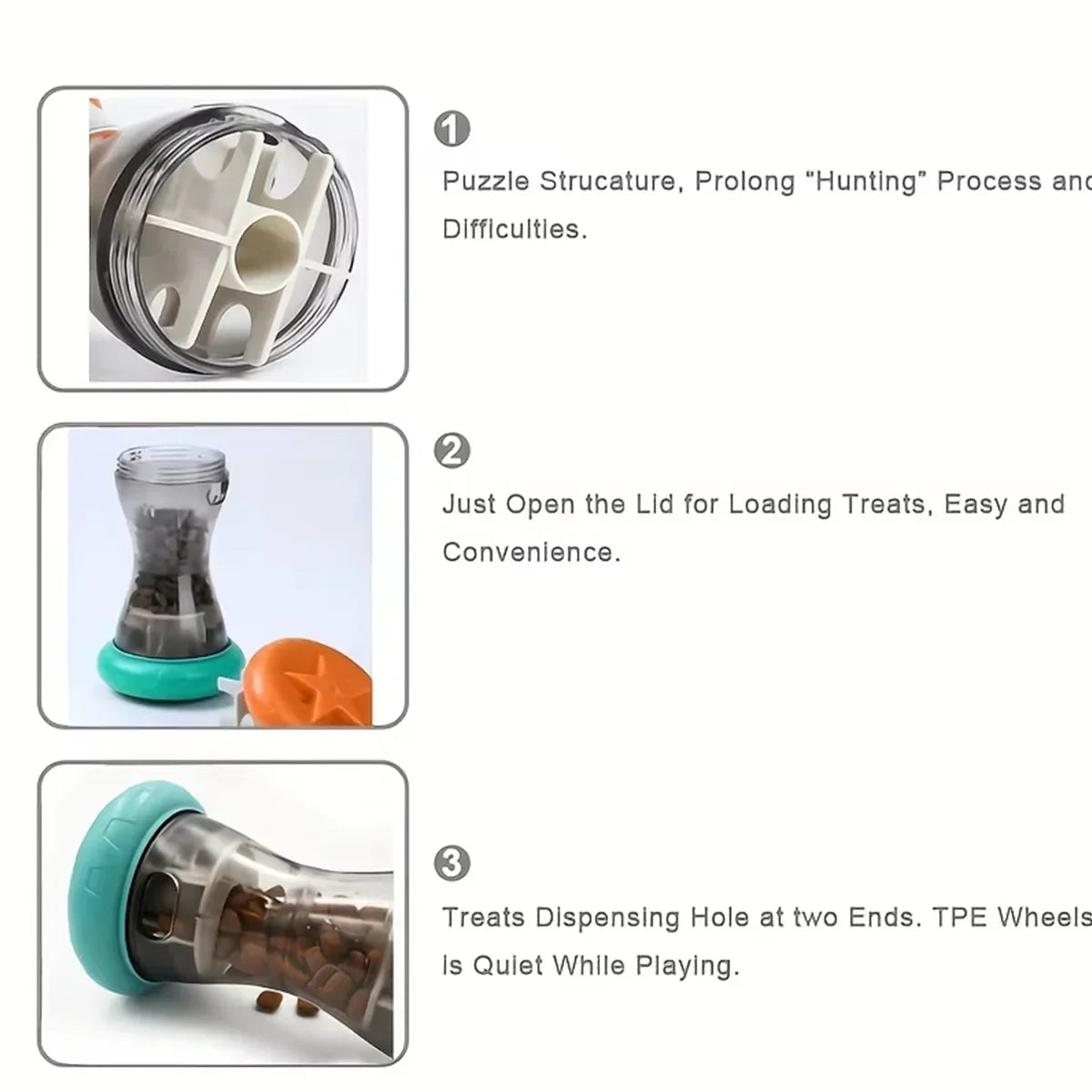 Interactive Dumbbell Treat Puzzle Toy for Dogs and Cats