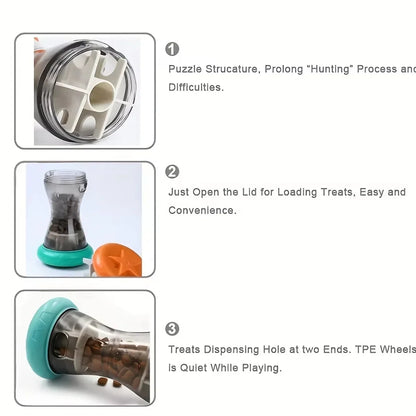 Interactive Dumbbell Treat Puzzle Toy for Dogs and Cats