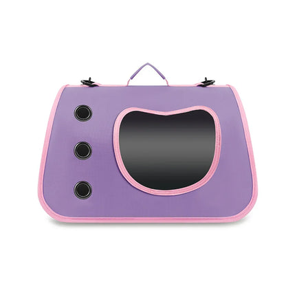 Portable Pet Carrier - Breathable Travel Comfort for Small Pets