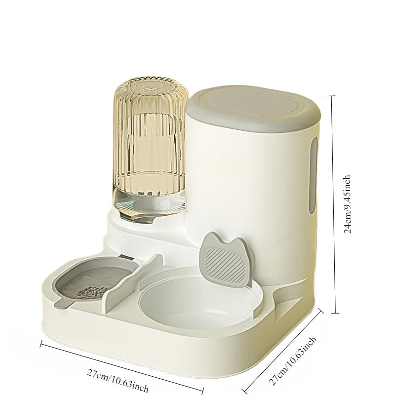 Cat Bowl Automatic Feeder - Water Dispensers Integrated Food Basin for Dogs