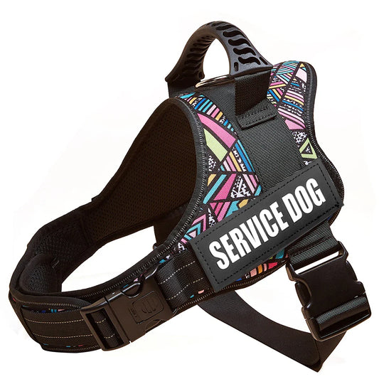 🦮 Professional Service Dog Harness - Custom ID Vest with Reflective Safety Design