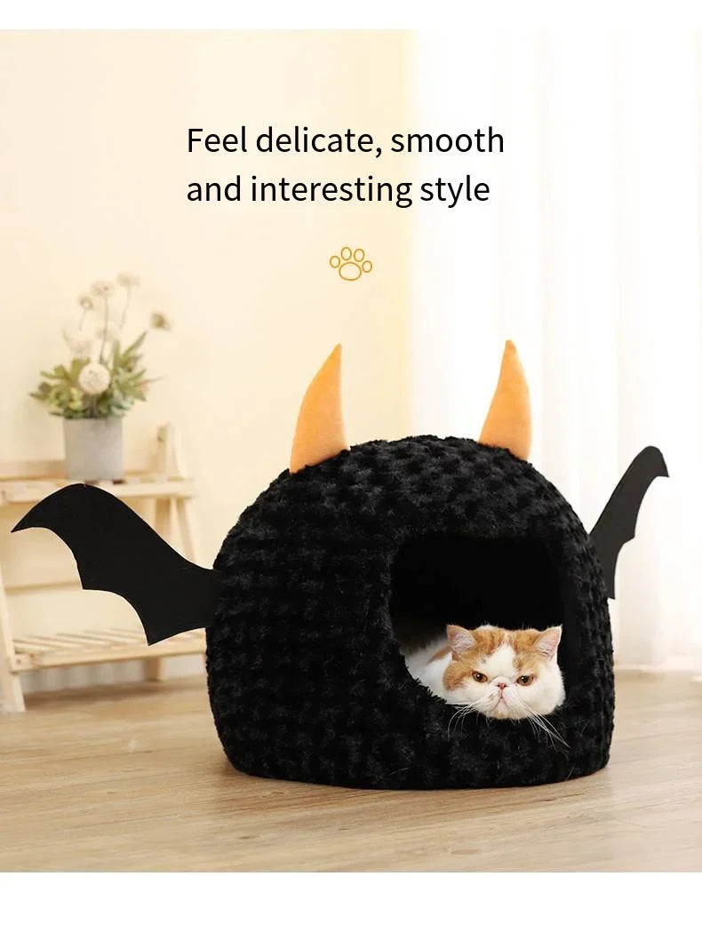 Halloween Bat Pet Cave Bed - Cozy Fall & Winter Warmth - Purrfect Pet Kingdom
