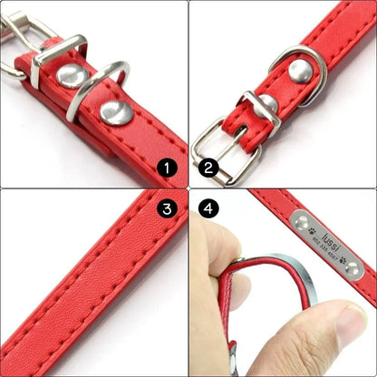 Personalized Dog Collar - Engraved ID Leather Collar