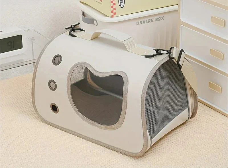 Portable Pet Carrier - Breathable Travel Comfort for Small Pets