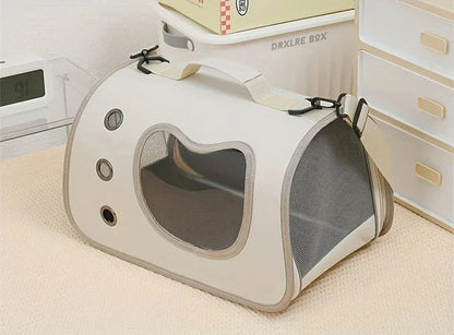 Portable Pet Carrier - Breathable Travel Comfort for Small Pets