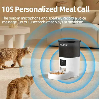 Smart Wi-Fi Automatic Cat Feeder with HD Camera and App Sync