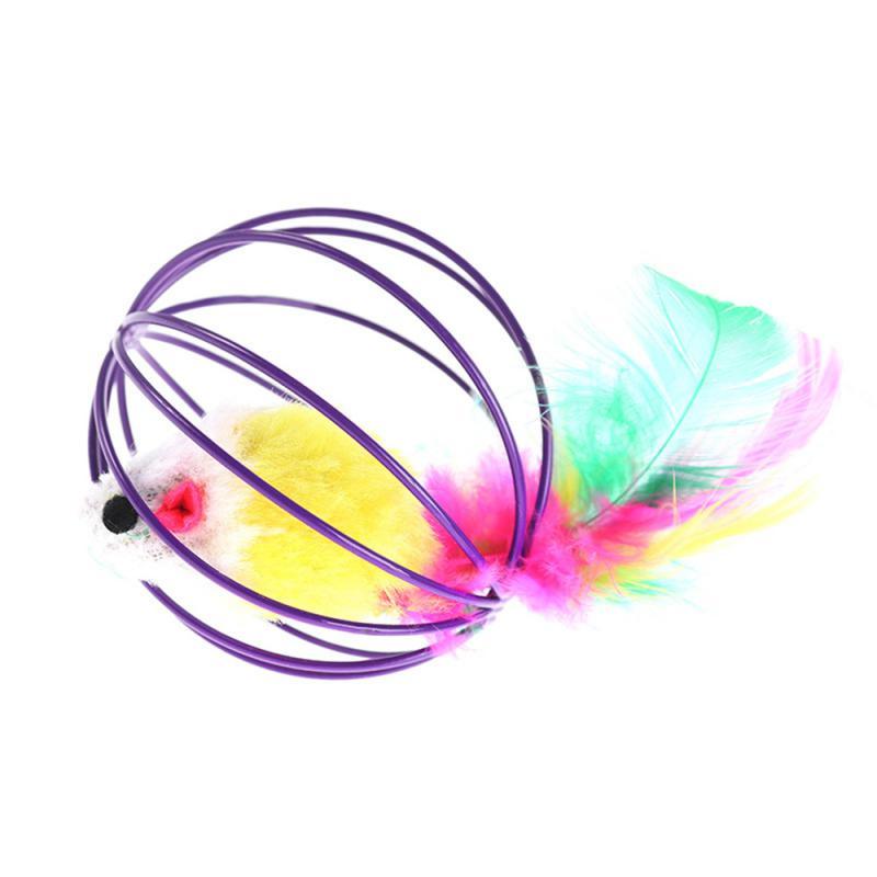 Cat Toy Interactive Feather Wand with Bell & Mouse