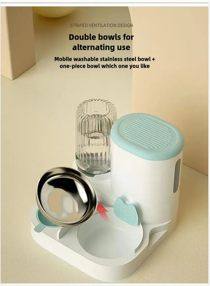 Cat Bowl Automatic Feeder - Water Dispensers Integrated Food Basin for Dogs