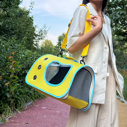 Portable Pet Carrier - Breathable Travel Comfort for Small Pets