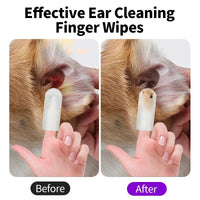 Pet cleaning products  Ear cleaning wipes  Ear care fingertips  Ear mite removal  Cat and dog ear cleaning pet products