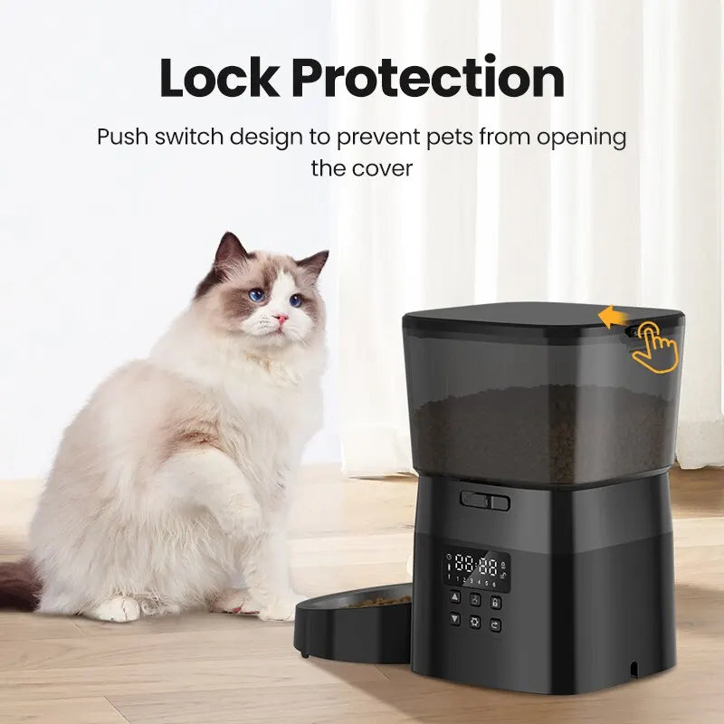 ROJECO Automatic Pet Feeder Button Version Auto Cat Food
