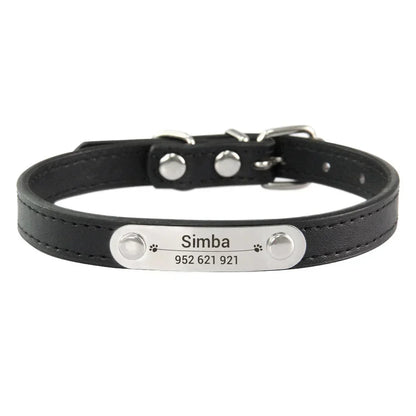 Personalized Dog Collar - Engraved ID Leather Collar