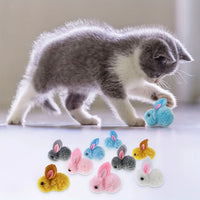 10pcs Plush Bunny Cat Toy Balls – Soft, Colorful &