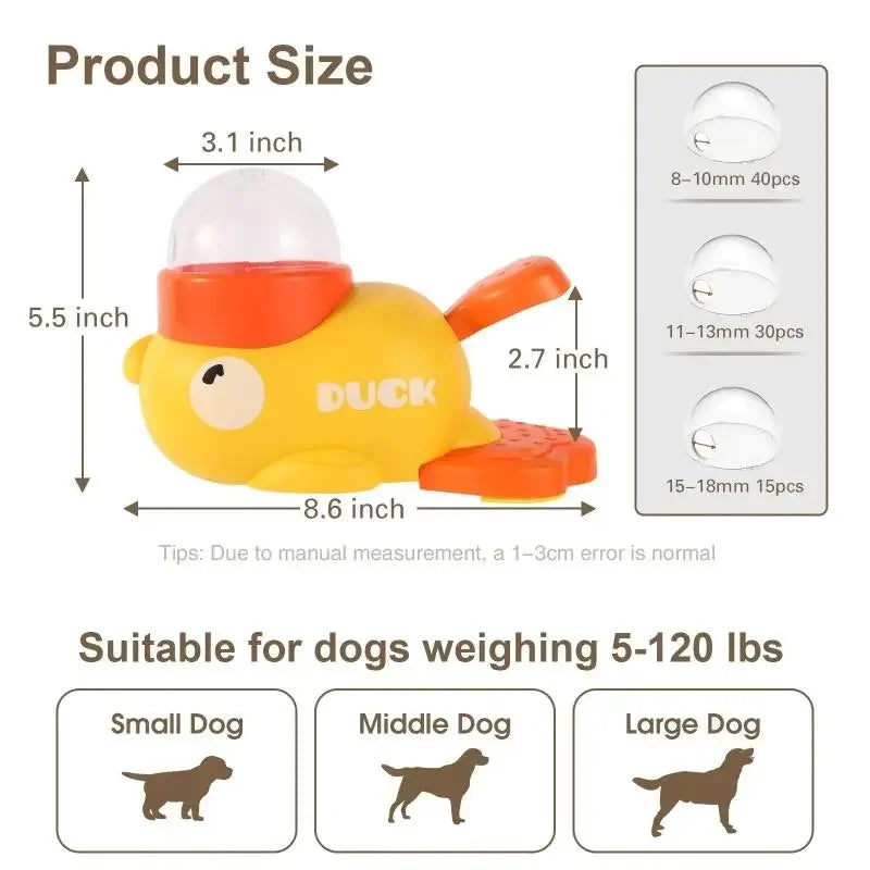 Interactive Duck Dog Treat Dispenser Toy for Active Puppies