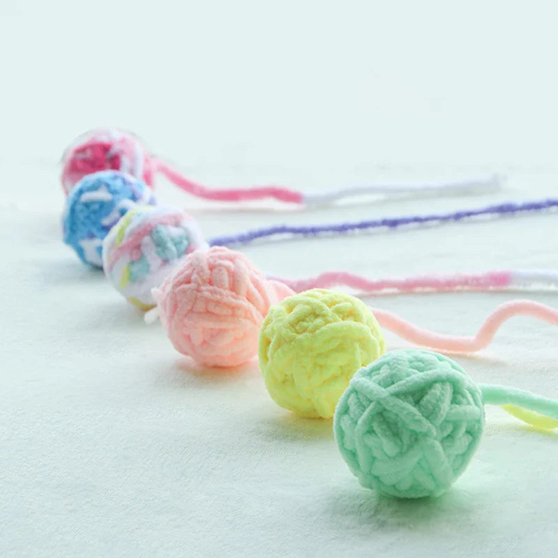 Colorful Yarn Ball Cat Toys with Bell - WTN Essentials