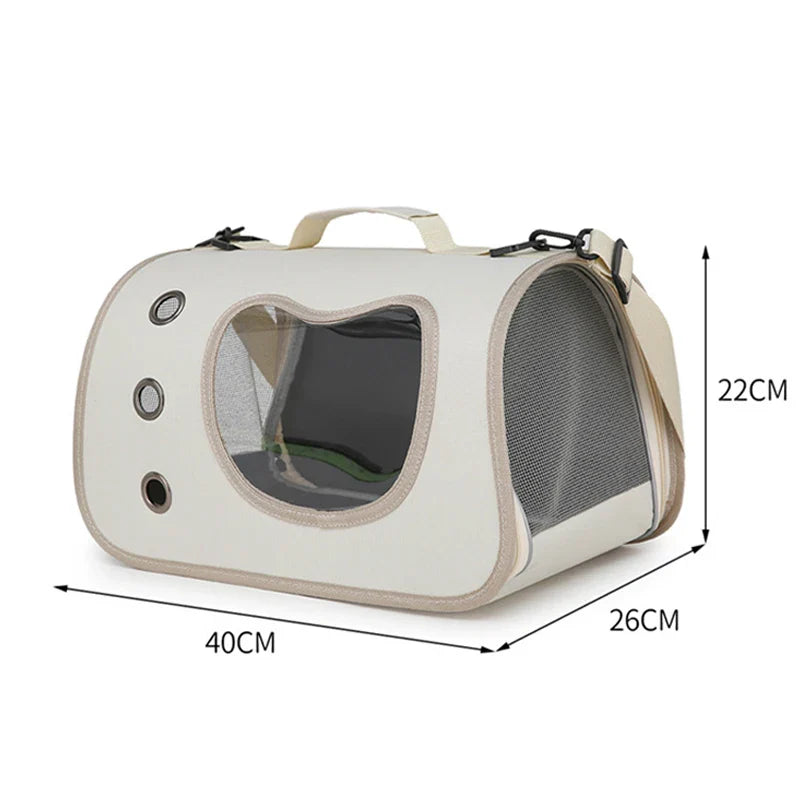 Portable Pet Carrier - Breathable Travel Comfort for Small Pets