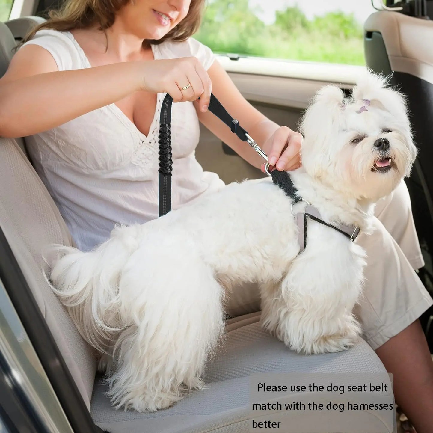 Heavy-Duty Adjustable Dog Car Seat Belt, Durable Pet Leash